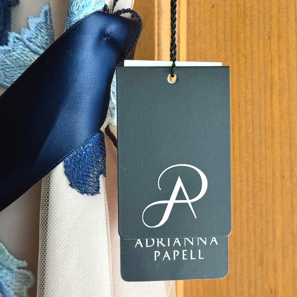 NWT Adrianna Papell Blue Floral Embroidered Sheath Dress (Size 4) - Picture 5 of 6